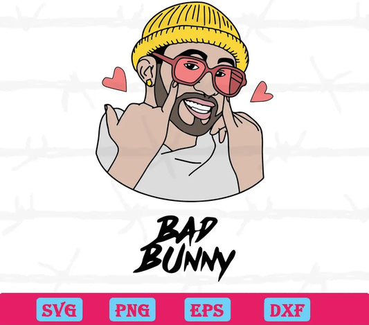 Cute Bad Bunny, Svg Png Dxf Eps Cricut