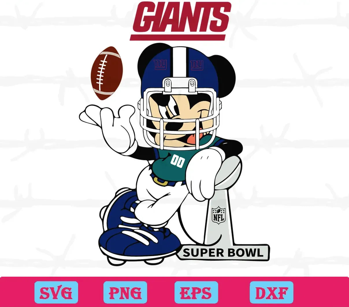 Mickey Mouse New York Giants, Vector Files