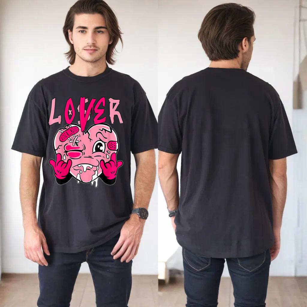 Pink Loser Lover Pink Drip Heart Matching Tee For Men Women