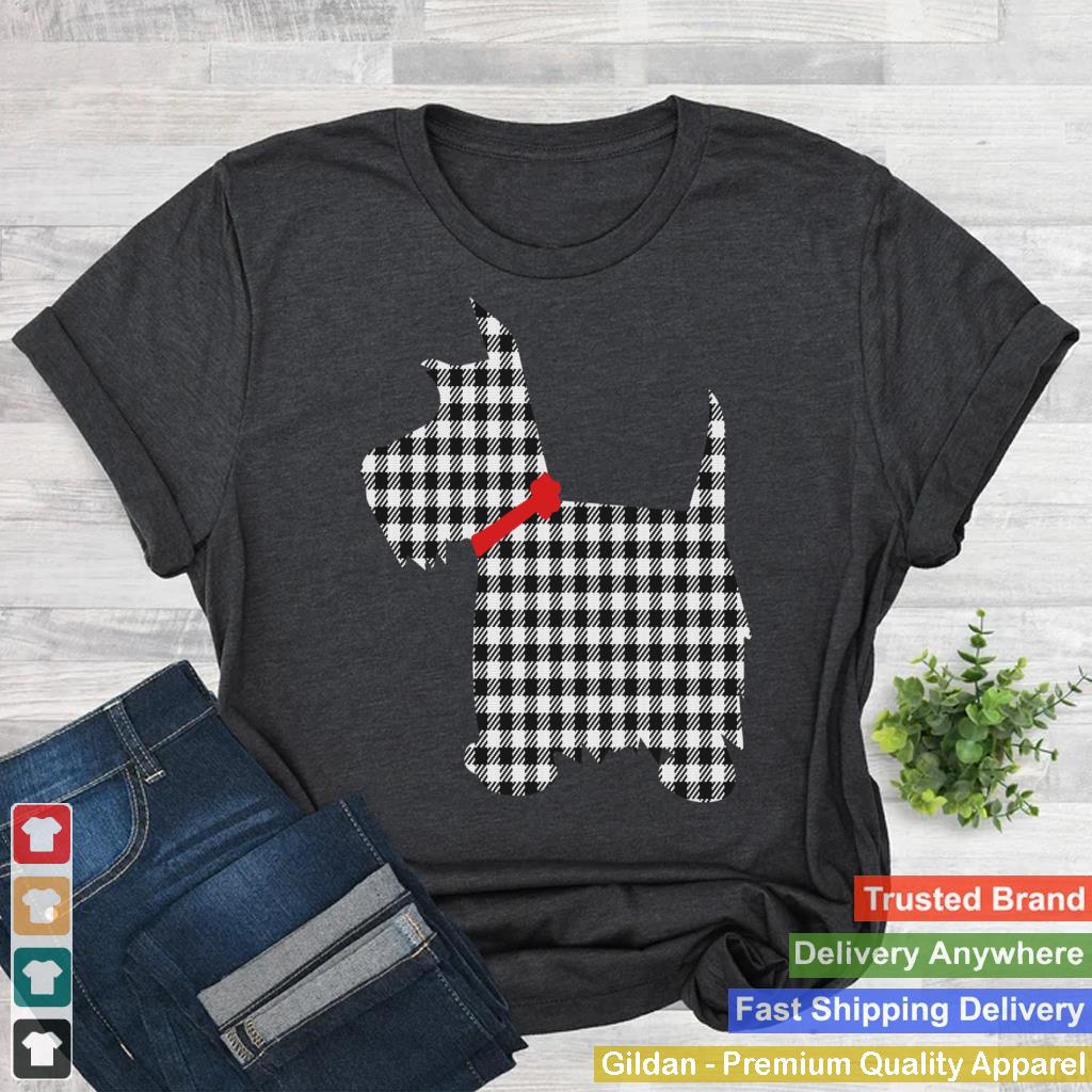 Scottie Dog Scottish Terrier Black White Buffalo Plaid