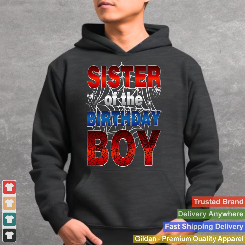 Sister Of The Birthday Spider Web Boy Kids Matching Family