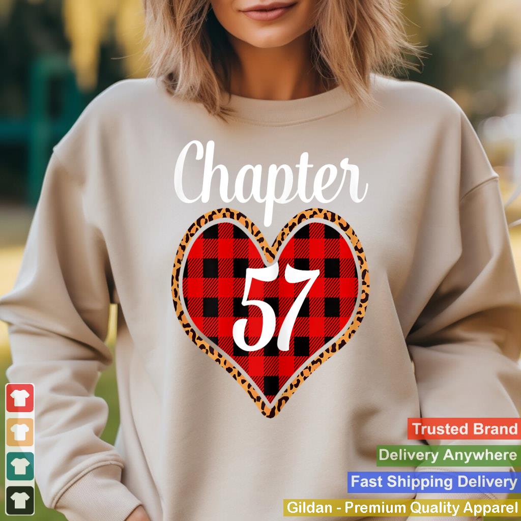 Womens Chapter 57 Years 57th Birthday Buffalo Leopard Valentines