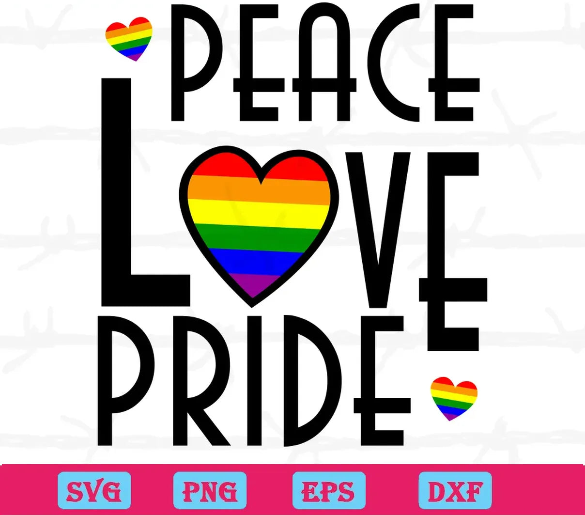 Peace Love Pride Lgbt, High-Quality Svg Files