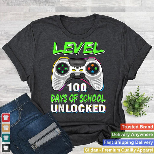 100th Day Of School Shirt Kids Video Games Boy Gift Gamer_1