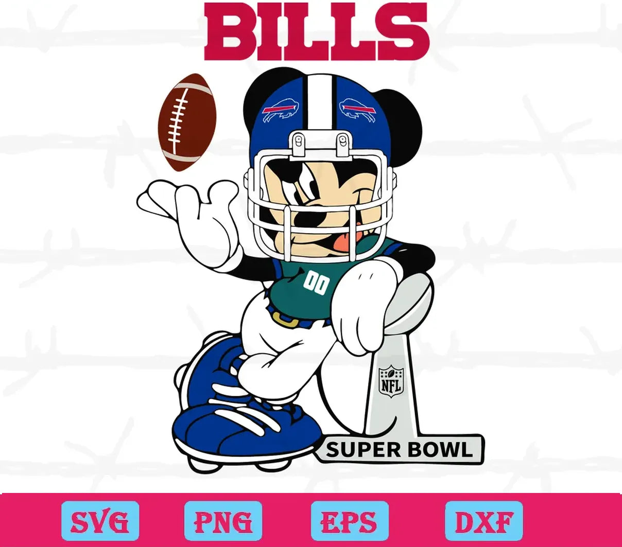 Mickey Mouse Buffalo Bills Nfl Teams, Svg Designs