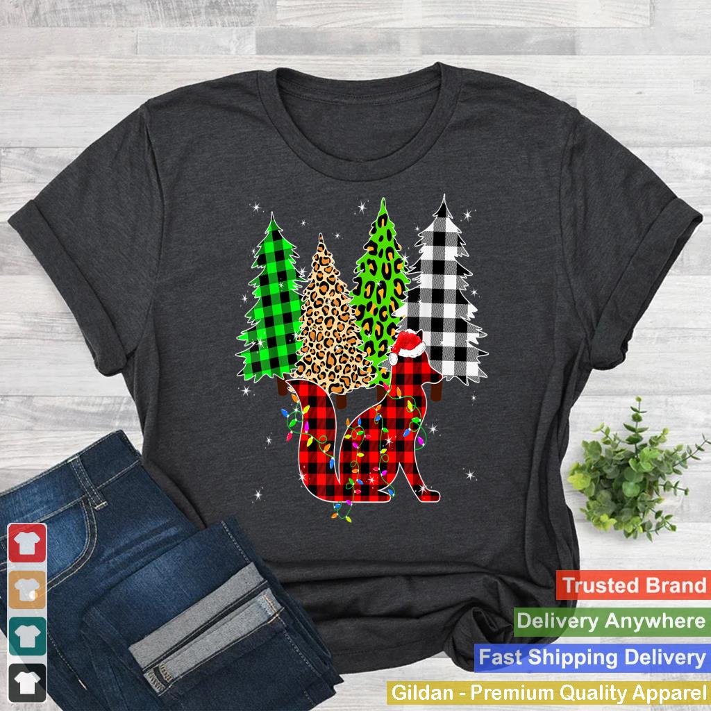 Xmas Fox Animals Christmas Buffalo Plaid Leopard