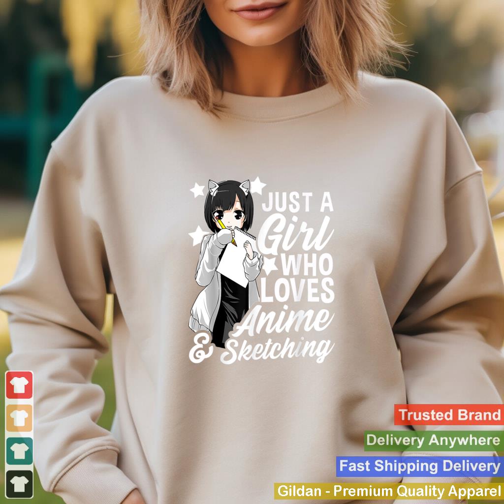 Anime-Girl-Just-A-Girl-Who-Loves-Anime-And-Sketching-Drawing-T-Shirt