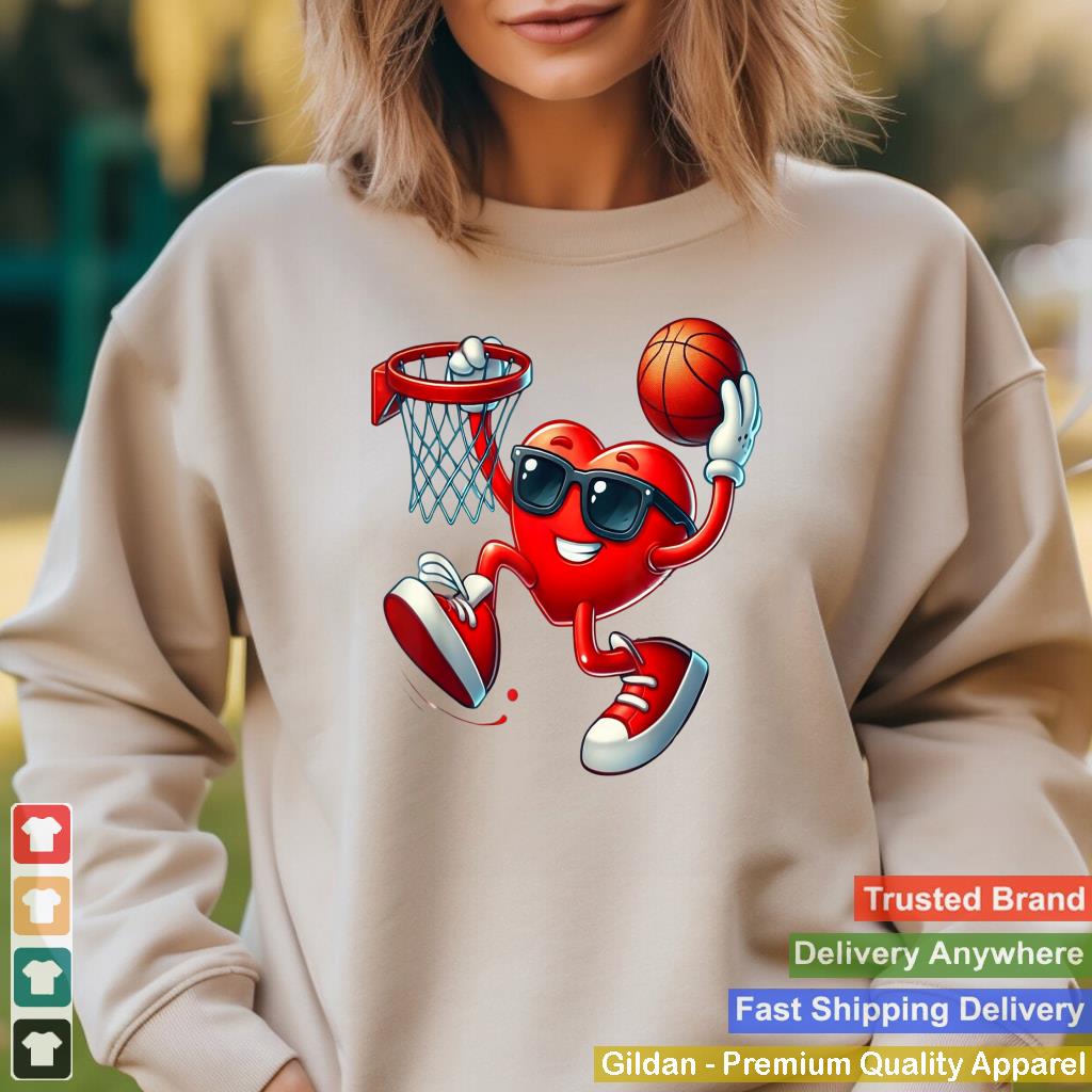 Valentines Day Basketball Funny Red Heart Love Boys Kids