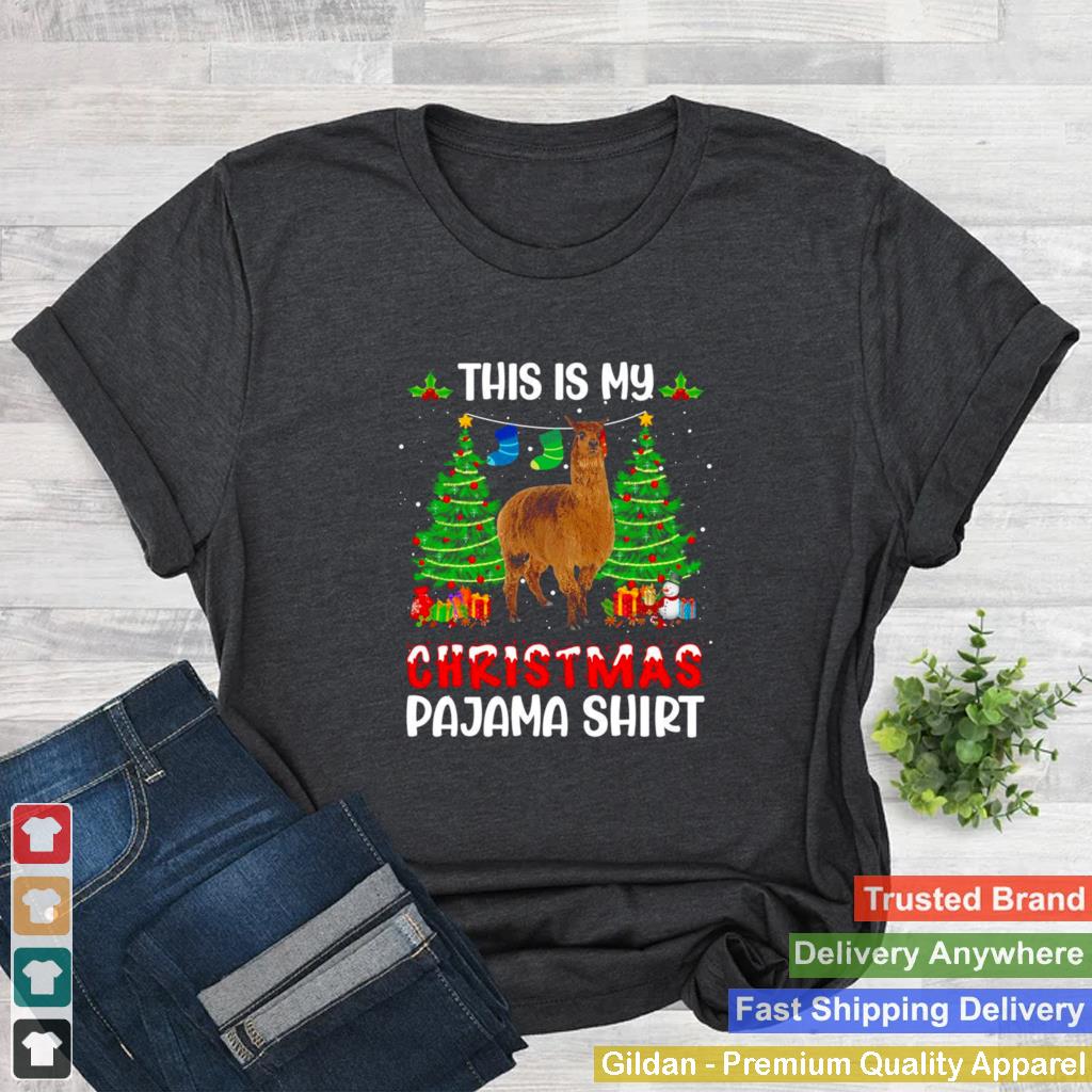 Alpaca Christmas Lights Xmas Santa Hat Animals Shirt