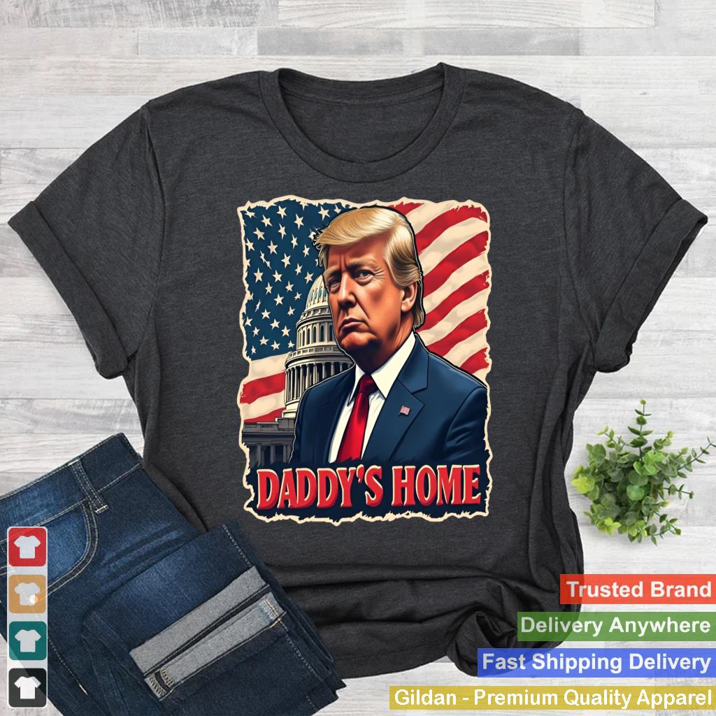 Trump Daddys Home White House USA American Flag Vintage