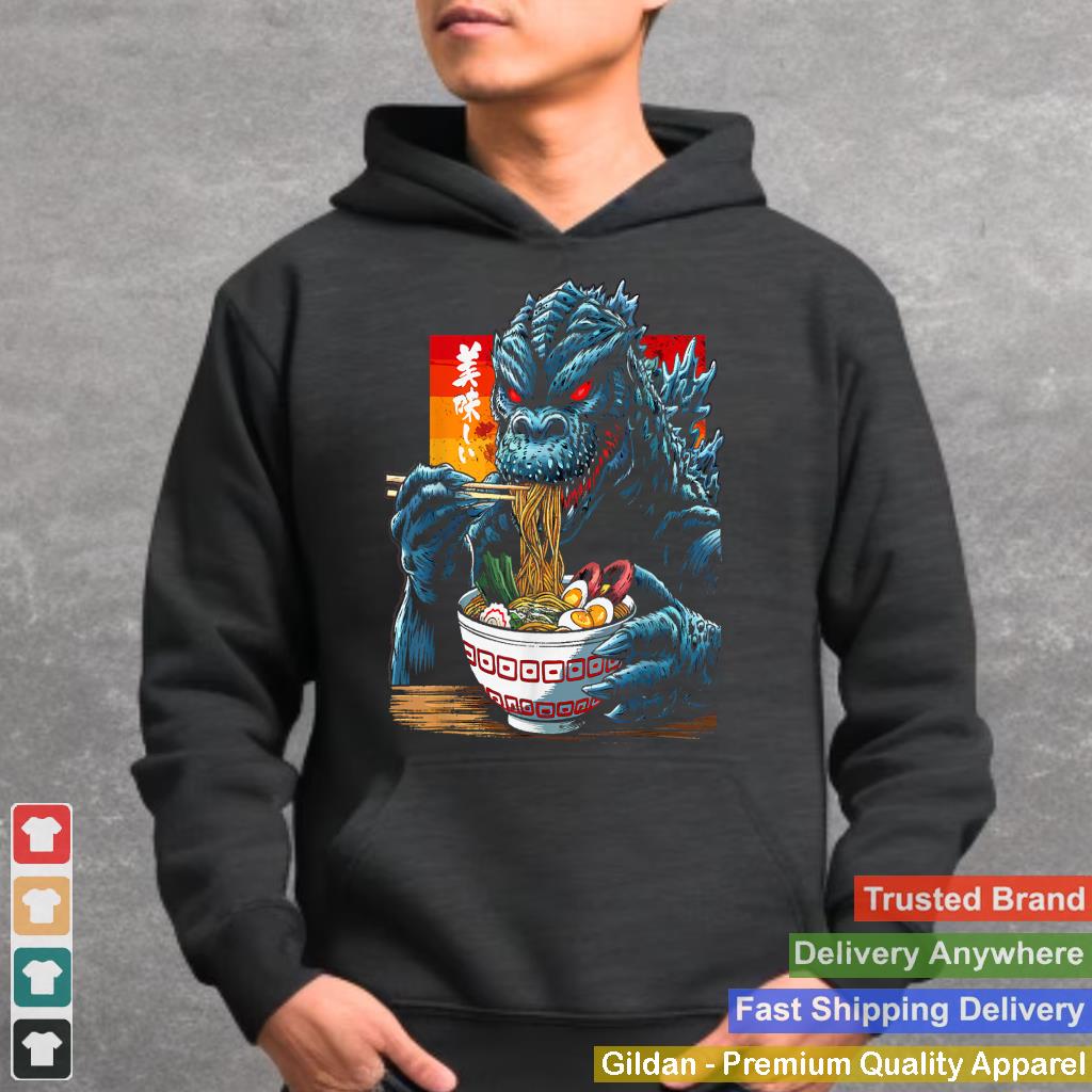 Funny Kaiju Eating Ramen Japanese Monster Lover Birthday_1