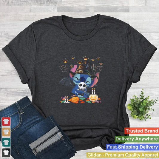 Baby Stitch Hug Jack Skeleton Halloween shirt