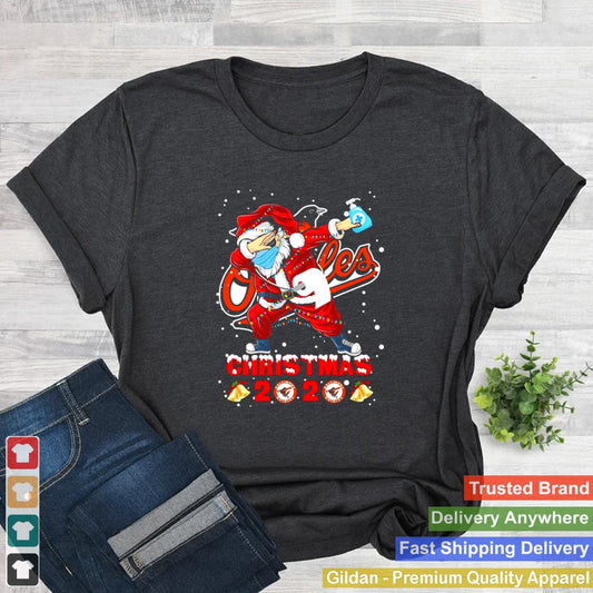 Baltimore Orioles Funny Santa Claus Dabbing Christmas 2020 shirt