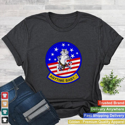 American Flag Anytime Baby F 14 Tomcat Shirt