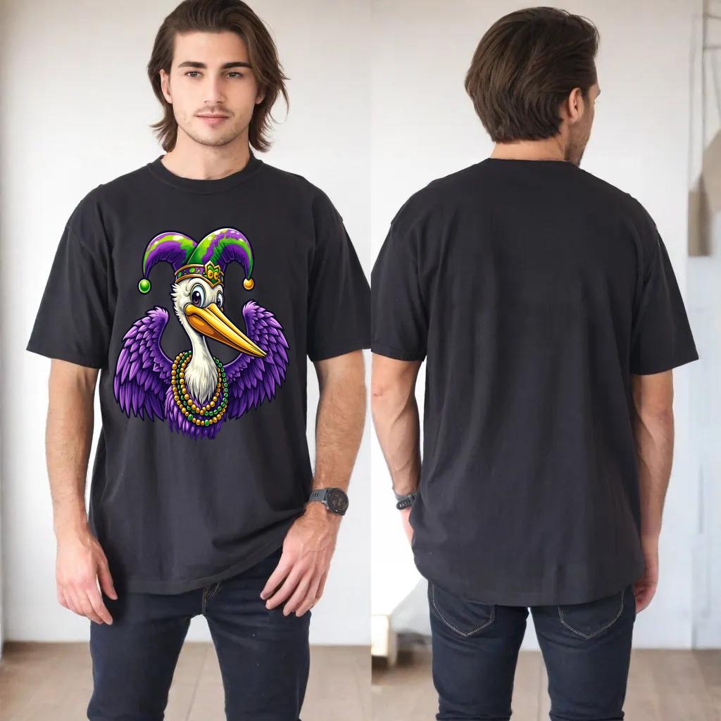 Mardi Gras Pelican Louisiana Parade Animal Lover Mens Womens_1