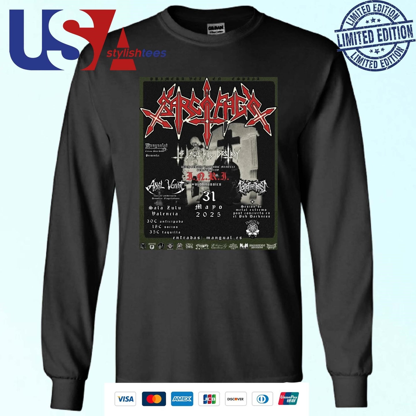 Sarcofago España Tour 2025 Shirt