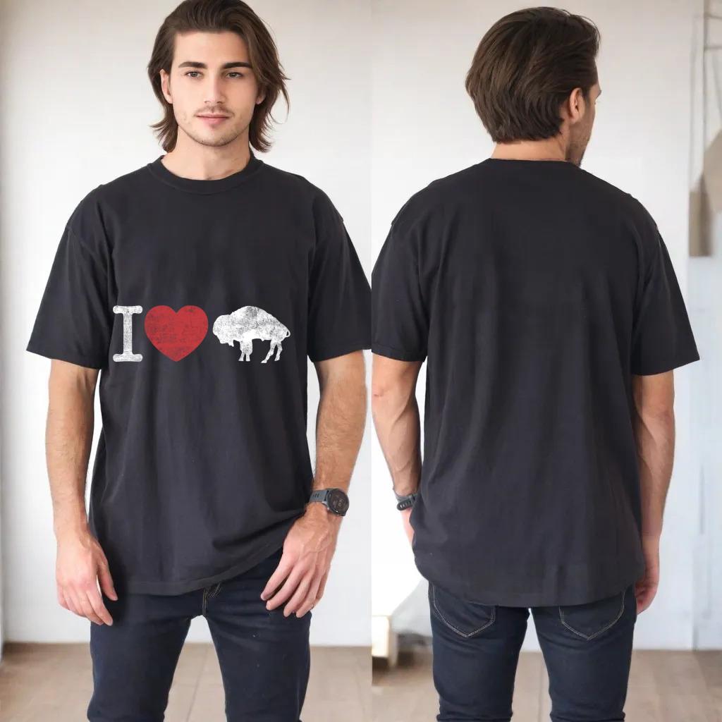 I Love Buffalo Shirt - Vintage Buffalo Shirt with Bison