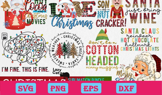 19 Christmas Sublimation Bundle Png