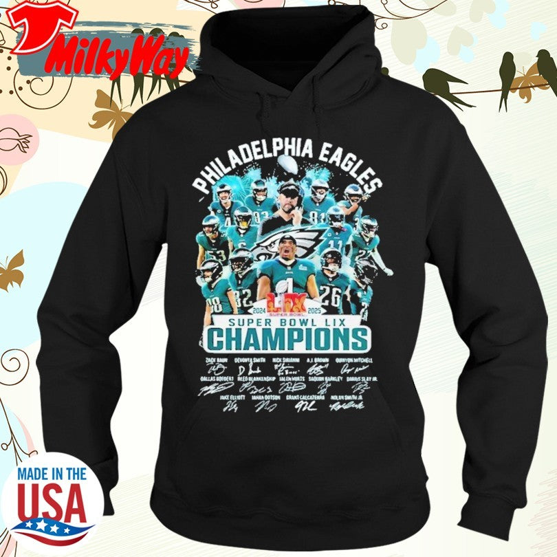 Official Eagles 2024-2025 LIX Super Bowl LIX Champions Shirt