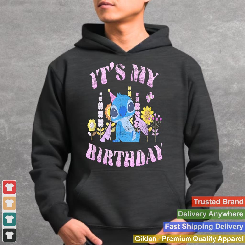 Disney Lilo & Stitch It's My Birthday Floral Retro Stitch