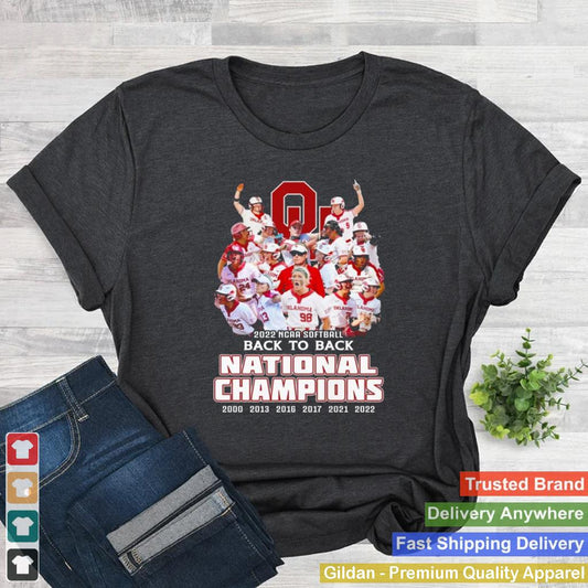 2022 NCAA Softball Back To Back National Champions Oklahoma Softball Team Shirt