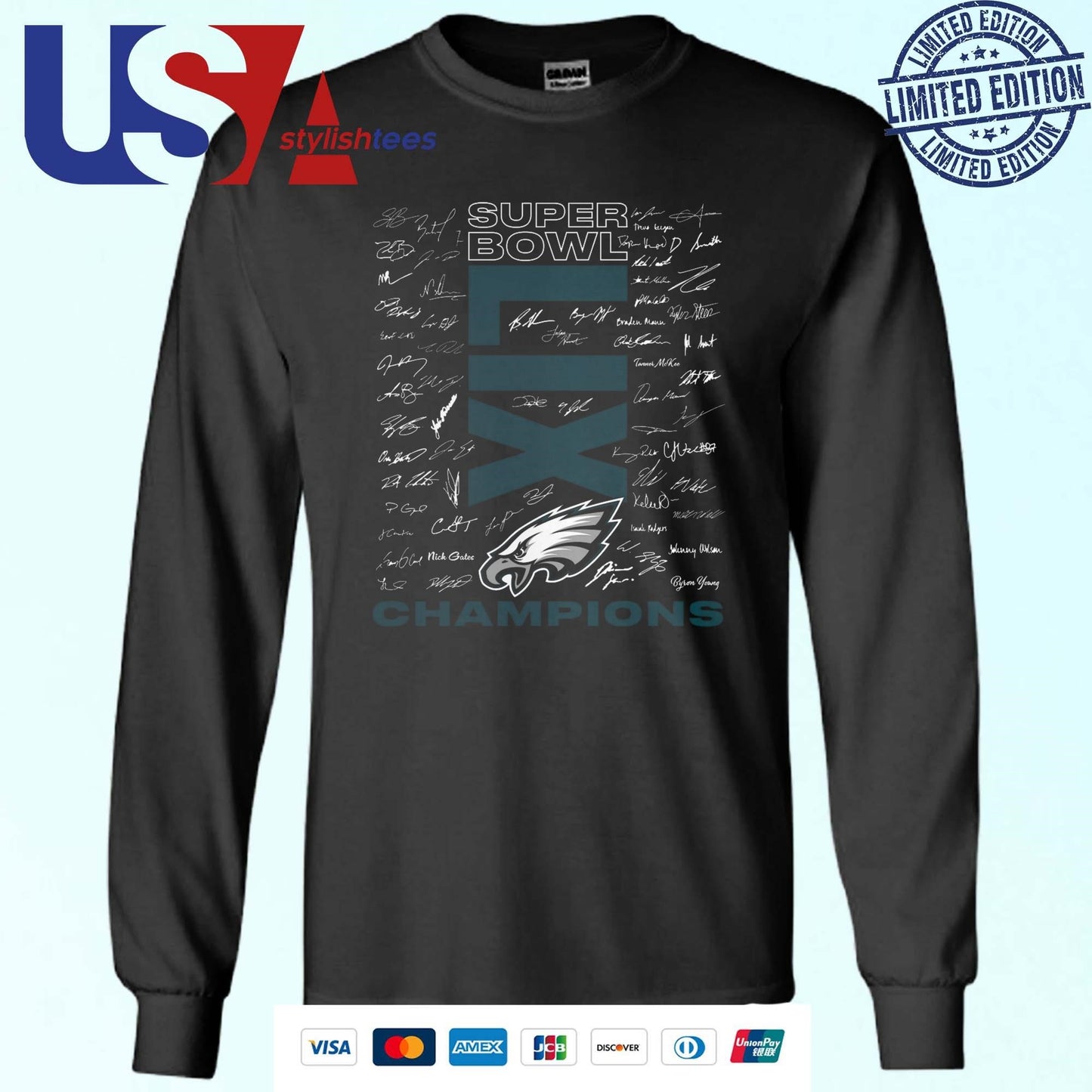 Philadelphia Eagles Super Bowl LIX Champions Signature Roster Shirt