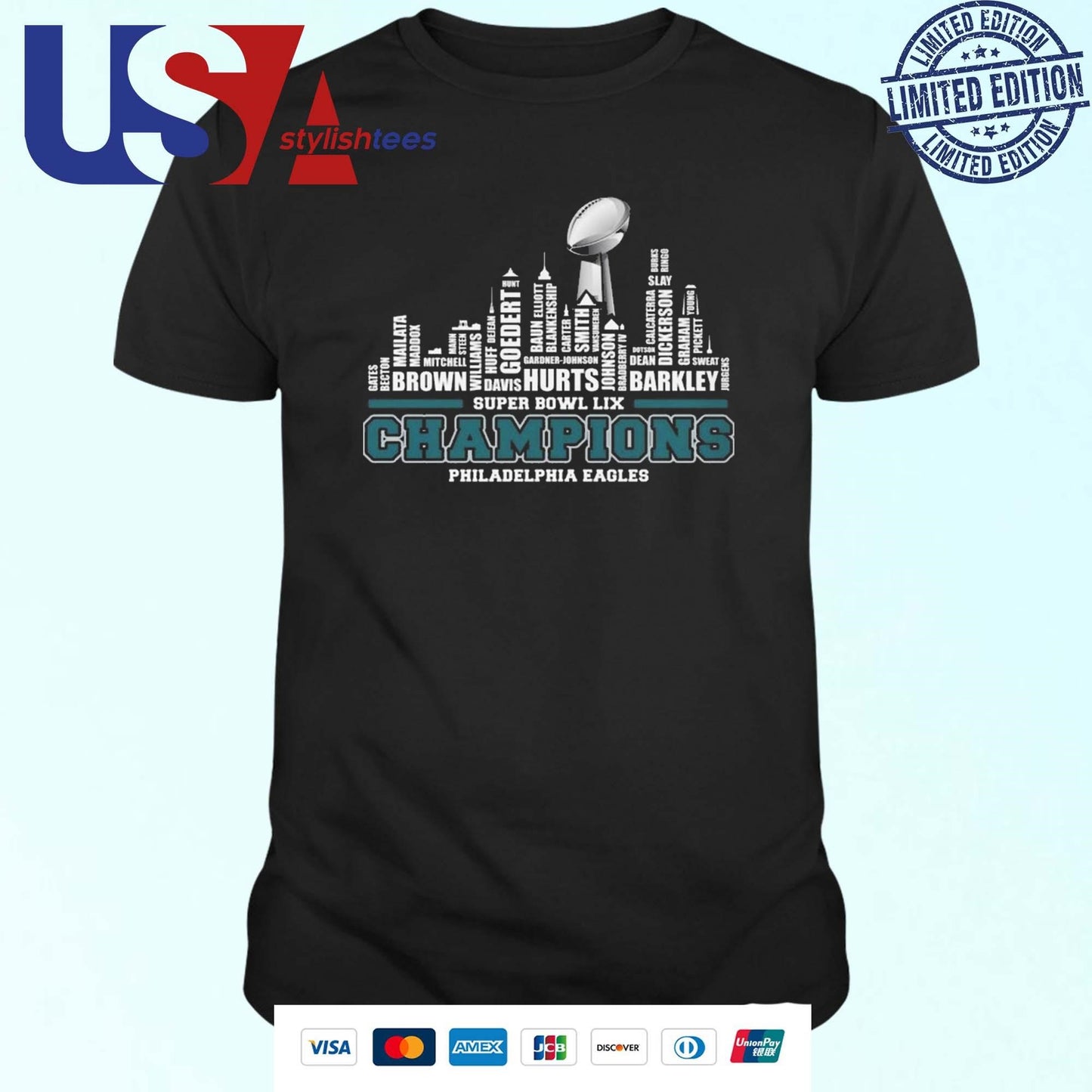 Philadelphia Eagles The Champions 2025 Super Bowl LIX Skyline Shirt