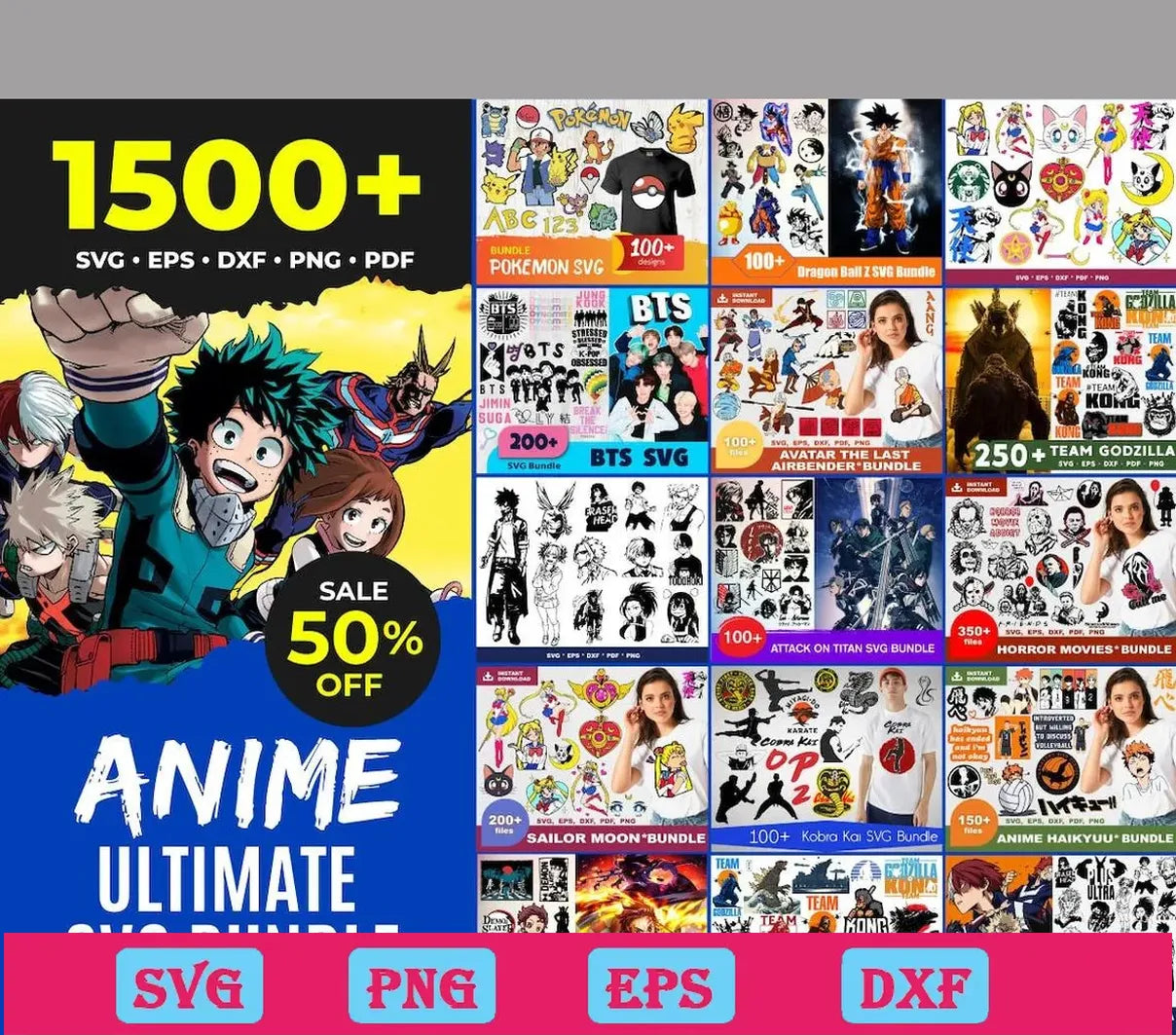 1500 Anime Ultimate Svg Bundle