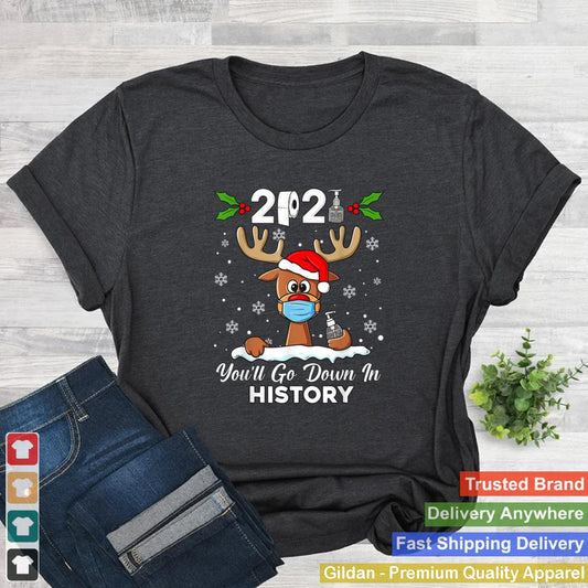 2021 Christmas Reindeer Funny Xmas T Shirt 2