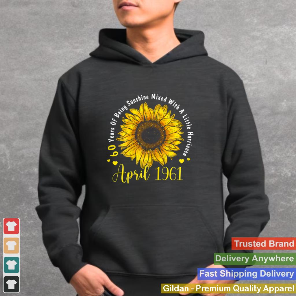 April 1961 60th Birthday Sunflower Bday shirt