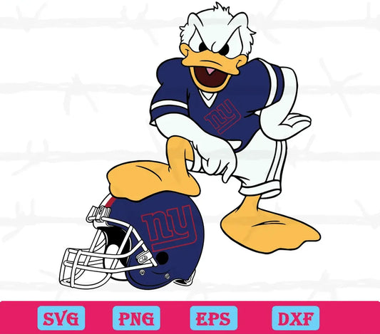 New York Giants Donald Duck, Svg Png Dxf Eps Digital Download