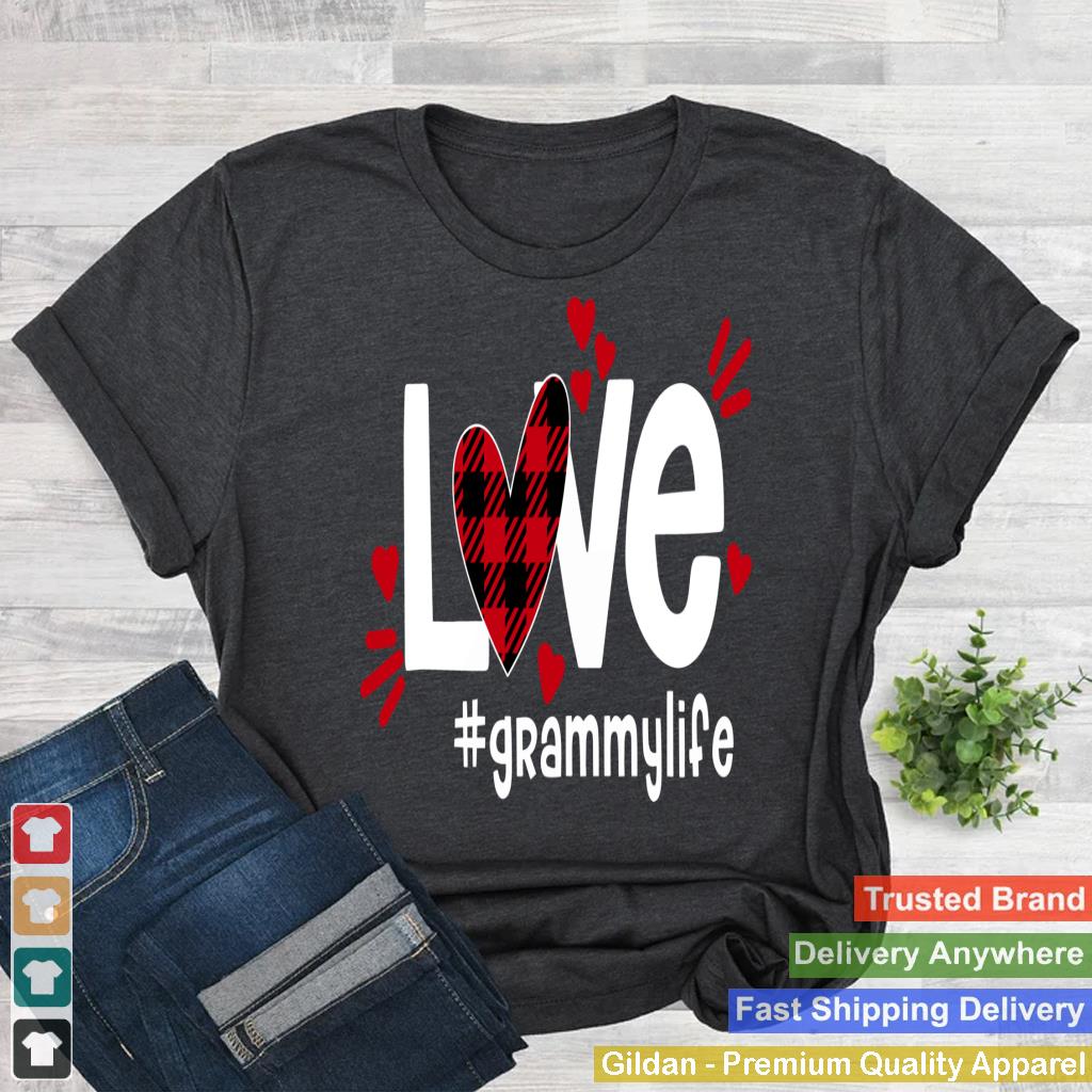 LOVE Grammy Life Buffalo Plaid Red Flannel Heart