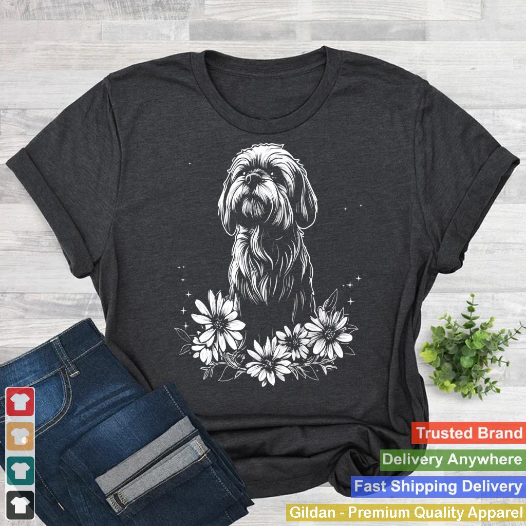 Retro Tattoo Style Lhasa Apso Dog Lover