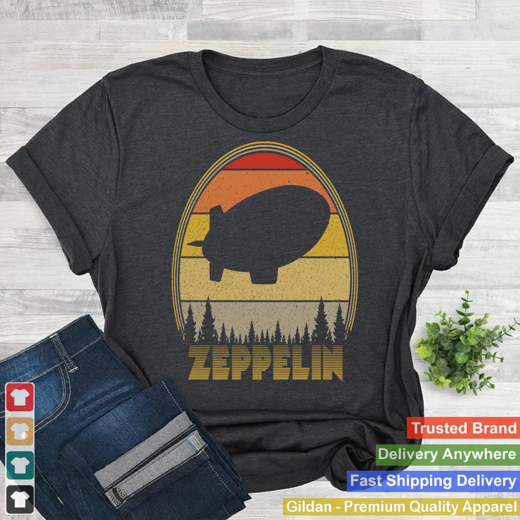 Zeppelin Retro Vintage Sunset 70s 80s Distressed Dirigible