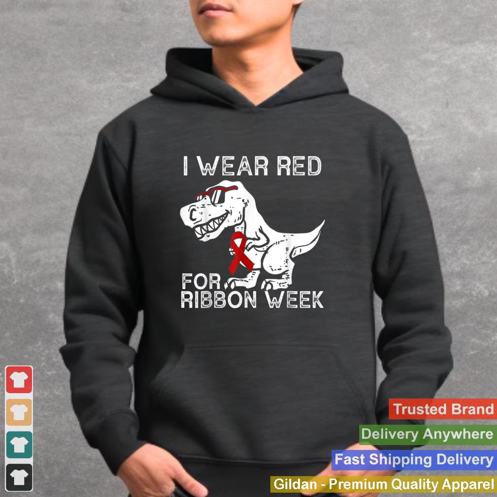 In October We Wear Red Ribbon Squad Week Awareness Kids Boy T Shirt