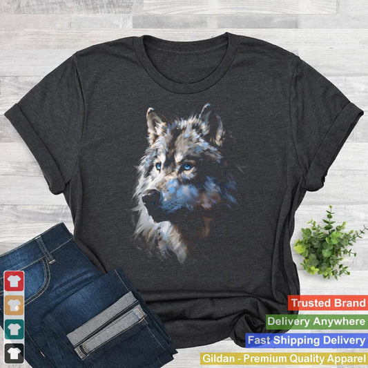 Alpha Wolf Dark Fantasy Art Graphic Blue Eyes Wolf Lovers