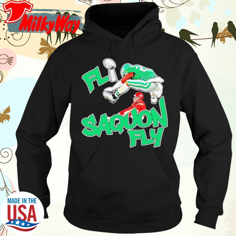 Official Eagles Fly Saquon Fly Eagles Saquon Barkley Super Bowl LIX Parody Shirt