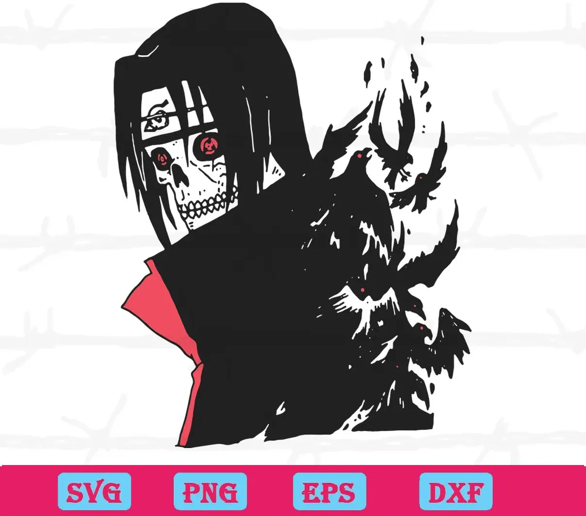 Madara Uchiha Skeleton Naruto Anime, Cuttable Svg Files