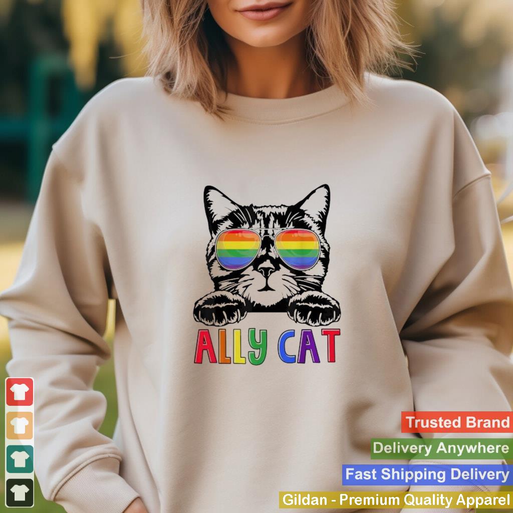 Ally cat rainbow gay pride cute lgbt animal pet lover shirt