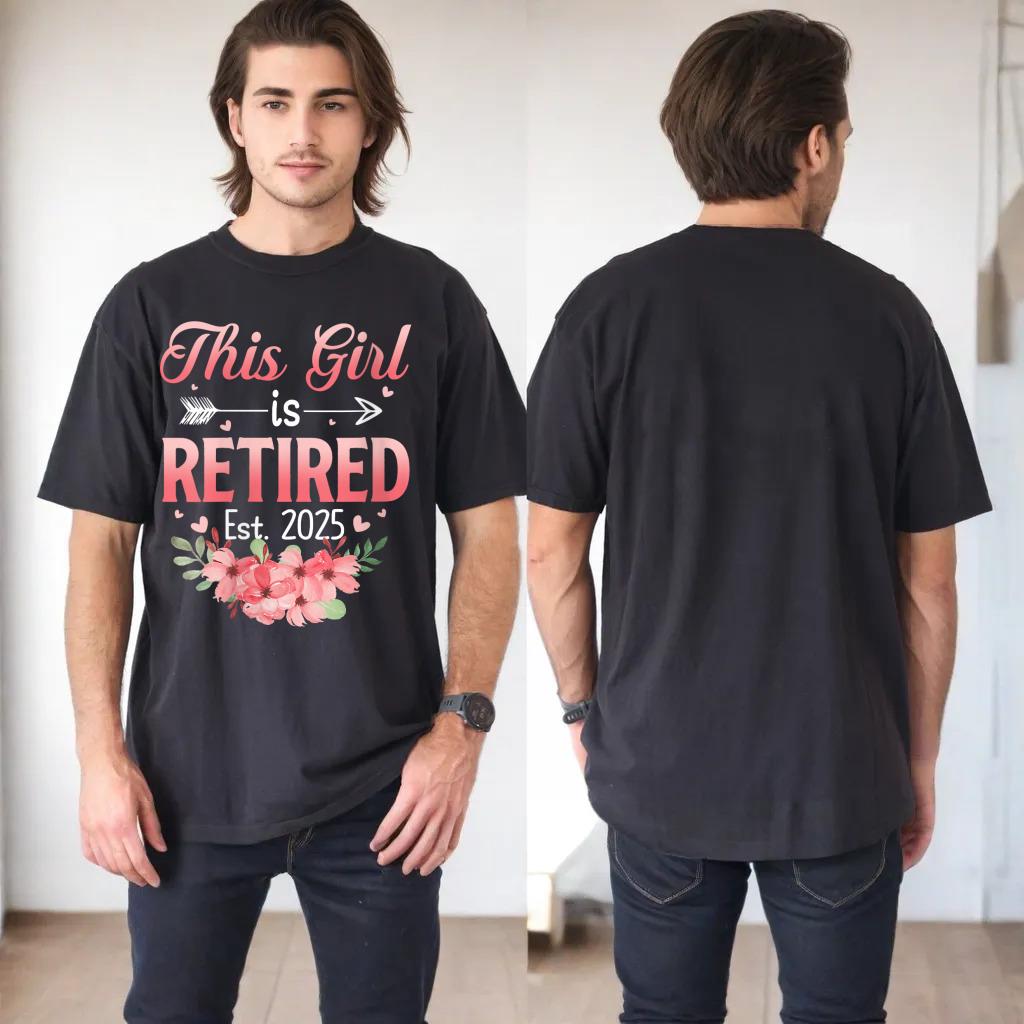 Womens This Girl Is Retired Est. 2025 Funny Retirement 2025 Women V-Neck