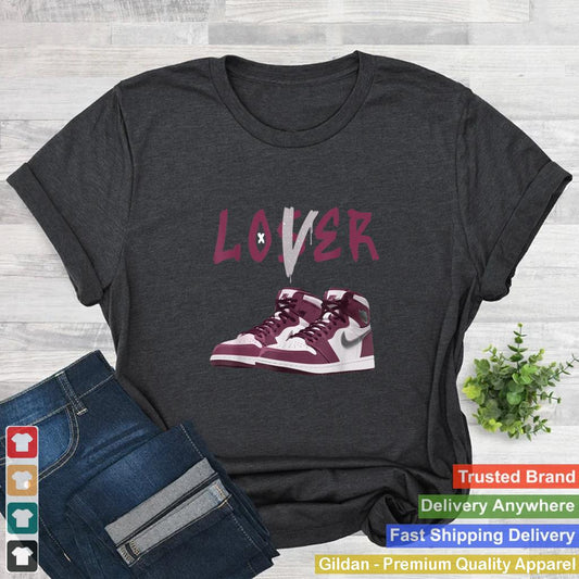 1 High Bordeaux Sneaker Match Loser Love Shoes Christmas T Shirt