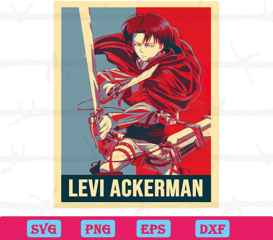 Levi Ackerman Attack On Titan, Svg Png Dxf Eps Digital Files