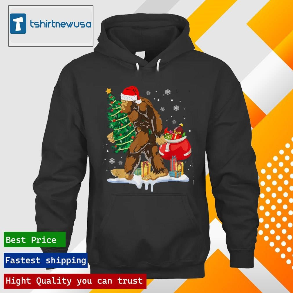 Official Bigfoot Christmas Tree Lights Xmas Sasquatch Lovers 2024 T Shirts