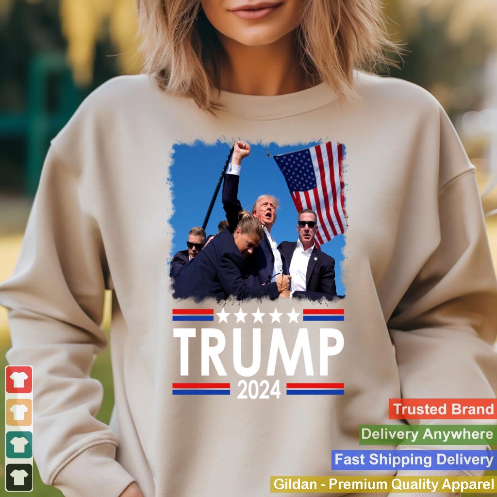 Trump Fist Pump Shot At Trump 2024 Trump Survives Rally Pullover Hoodie