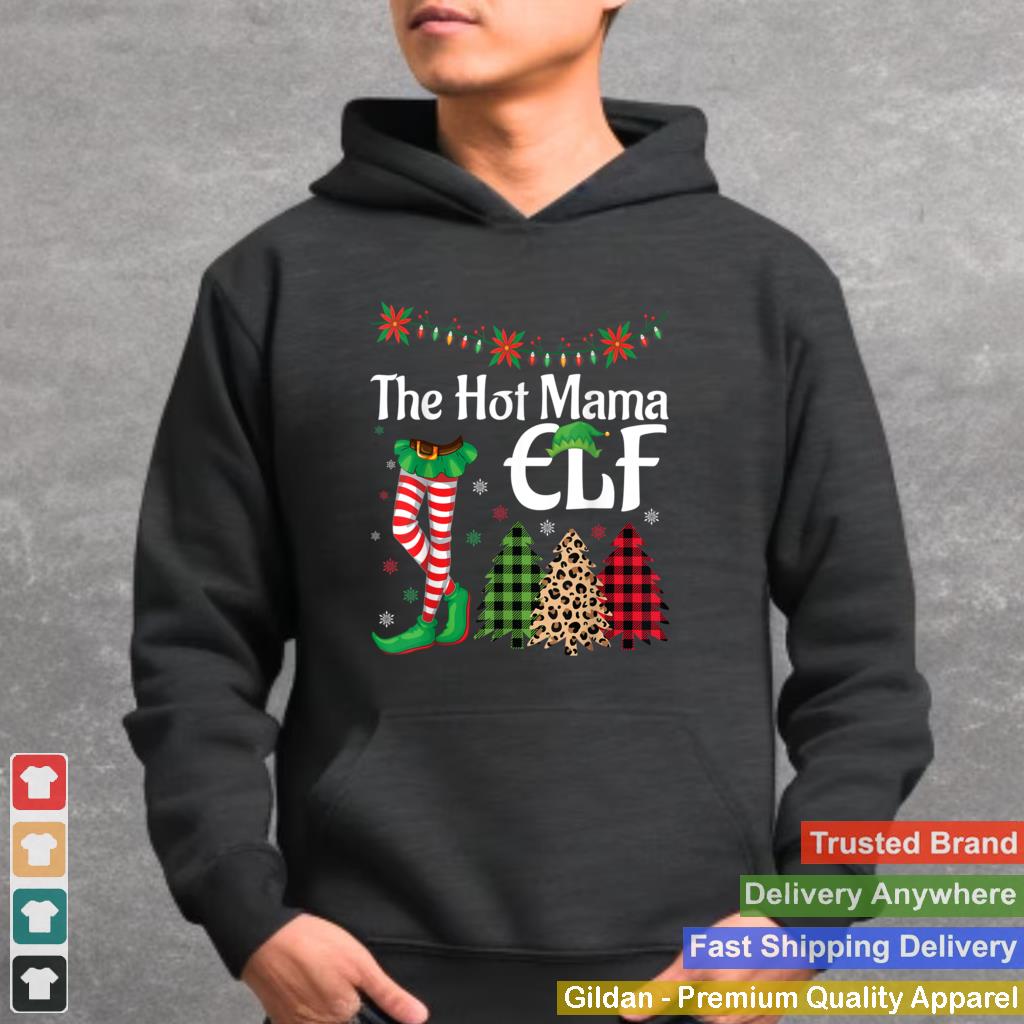 Hot Mama Elf Matching Family Group Christmas Party Funny T Shirt 1