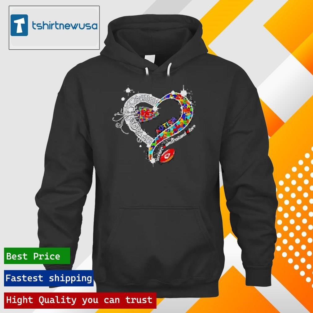 Best Heart Kansas City Chiefs Autism accept understand love 2024 T Shirt and Long Sleeved