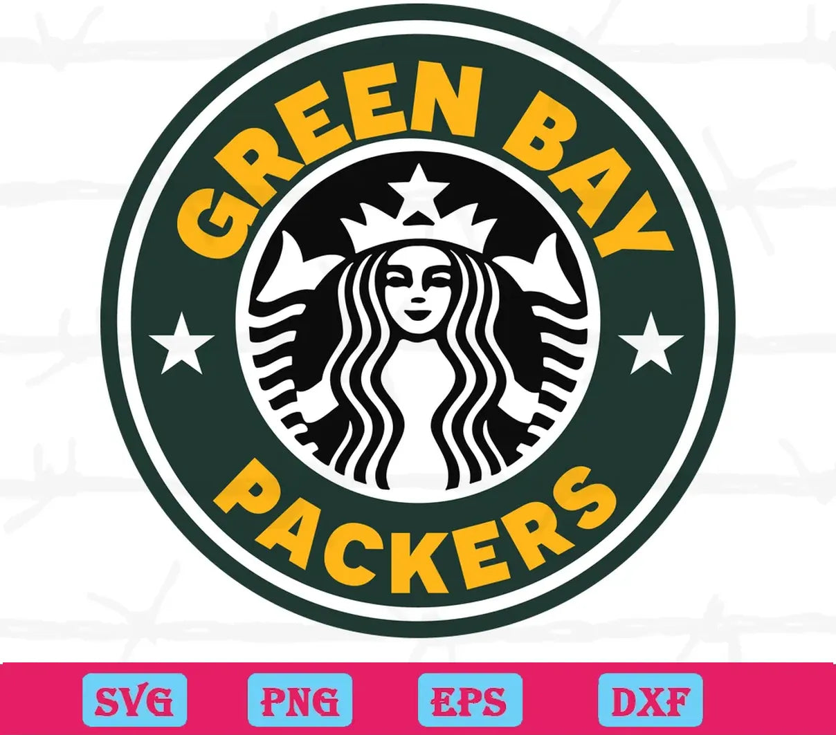 Green Bay Packers Starbucks Logo, Svg Cut Files