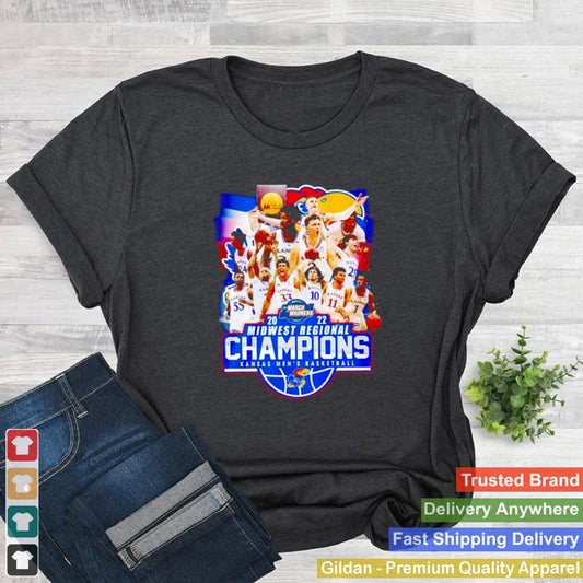 2022 march madness midwest regional champions Kansas mens basketball shirt