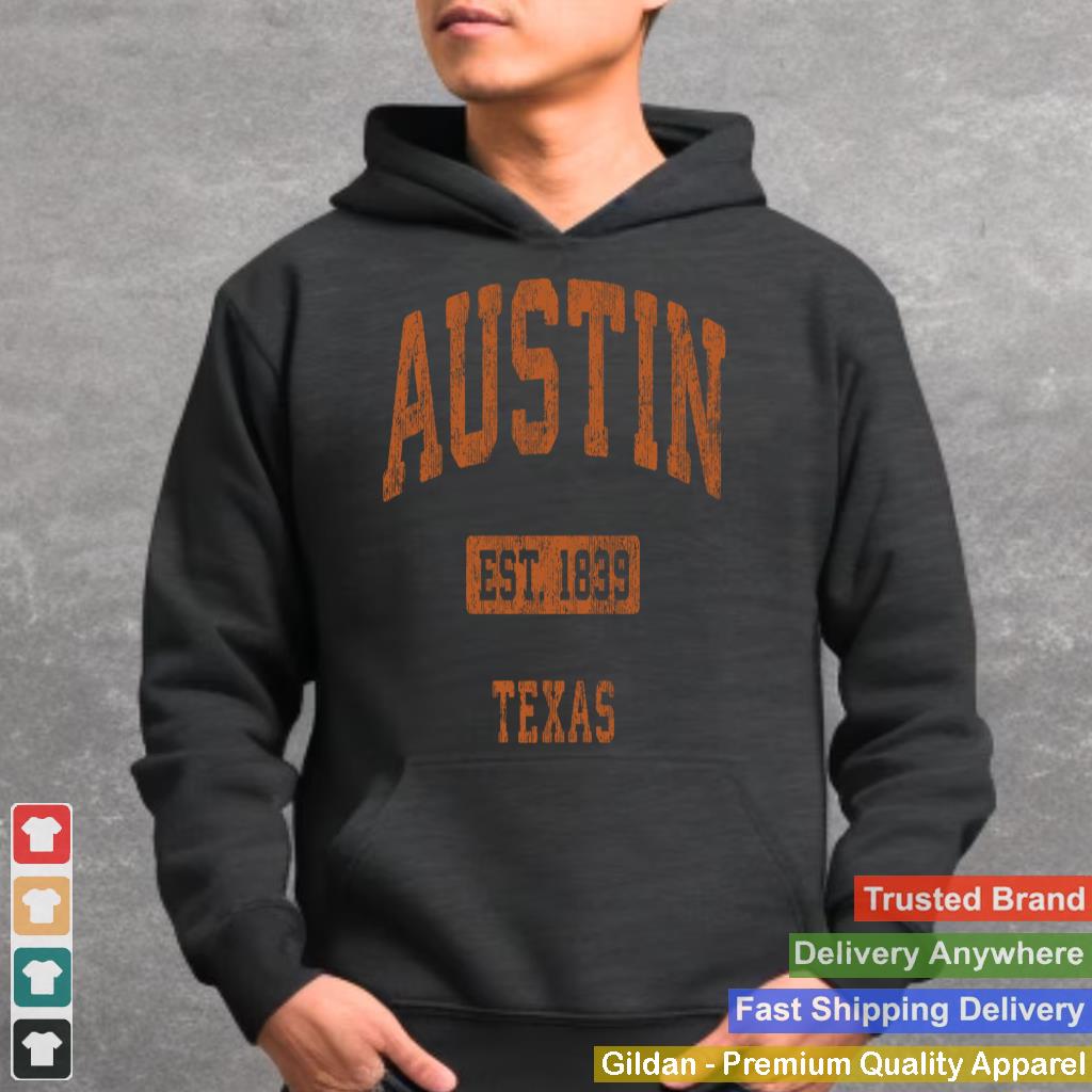 Austin Texas TX Vintage Athletic Sports Design Pullover Hoodie