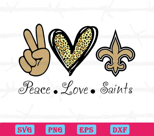 Peace Love New Orleans Saints, Svg File Formats